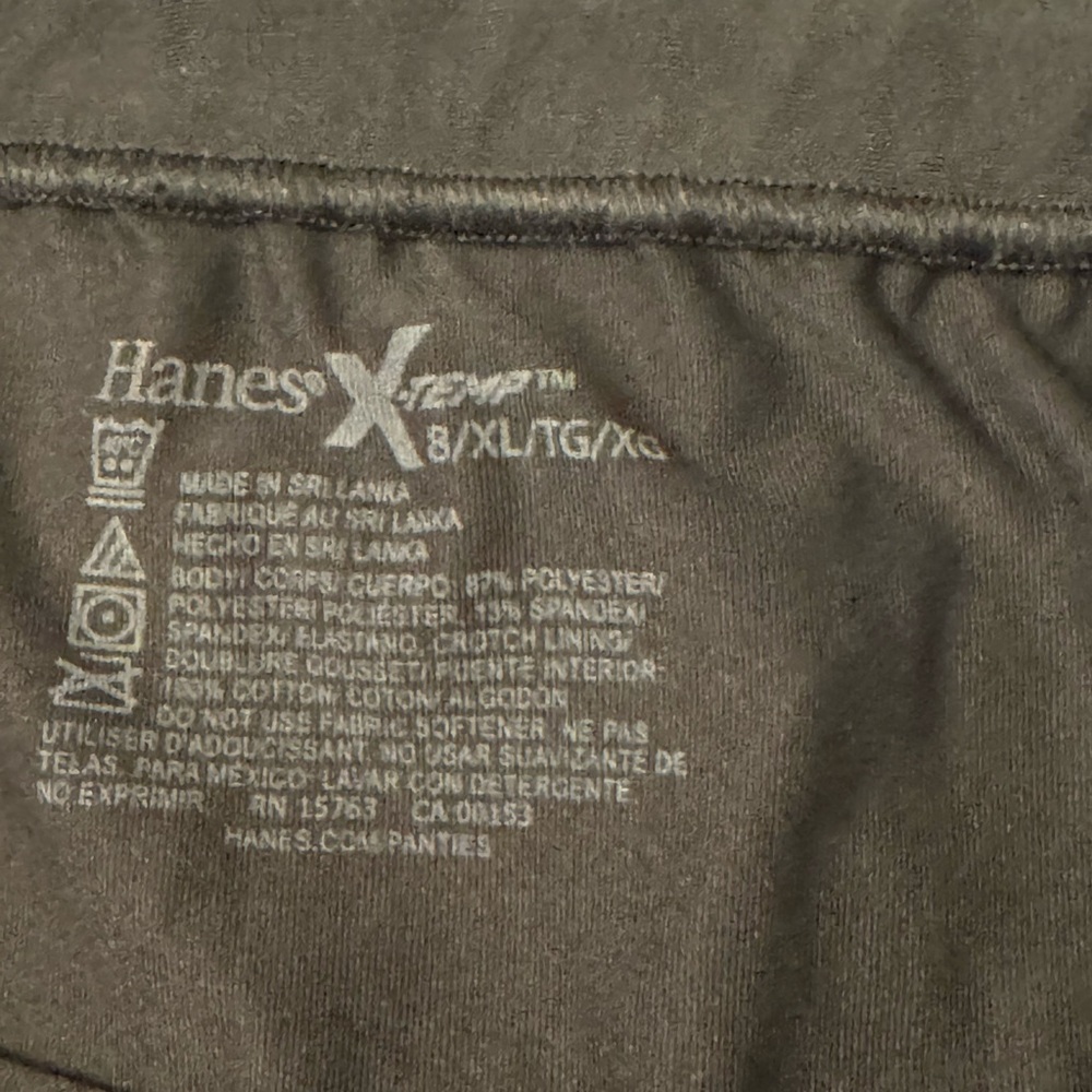 Hanes/Secret Treasures assortment of panties. Size 8. Dark Gray Intimates